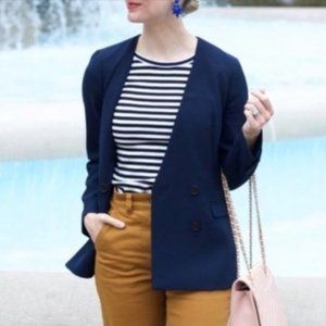 J. CREW French Girl Blazer 365 Crepe Navy Size 6